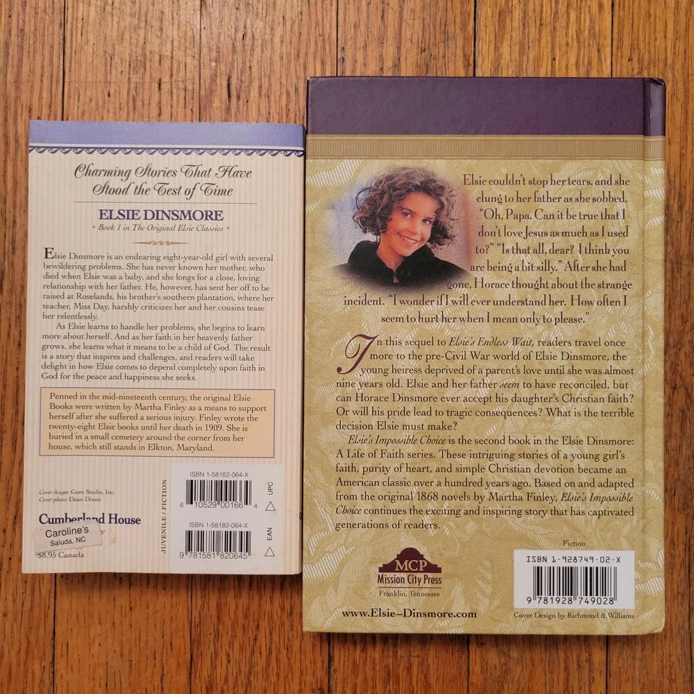 Elsie Dinsmore Books Martha Finley Home School Teacher Gift 1 and 2 Christian